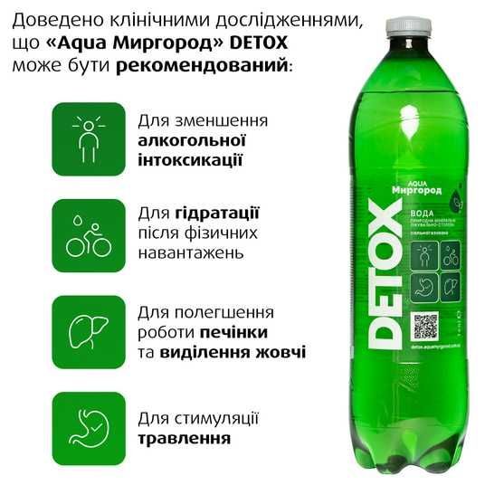 Вода минеральня DETOX 1 л (упаковка) AQUA Миргород - купить воду
