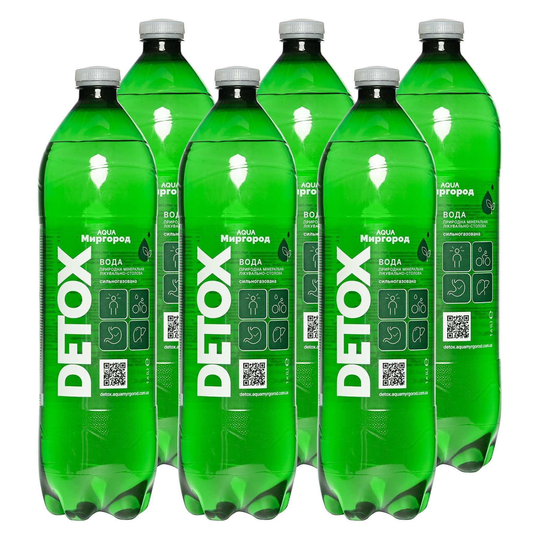 Вода минеральня DETOX 1 л (упаковка) AQUA Миргород - купить воду